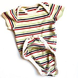 rainbow striped onesie w/bottom snap buttons